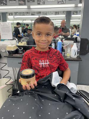 This little lad is styling with Professor Pomade Matte Clay!