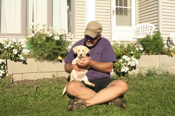 We got to play and cuddle with 9 week old Tilly while her owners had a zip line adventure on   Whitefish Mountain.