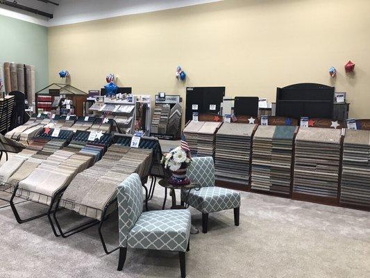 Largest carpet selection, with full size samples to take home!