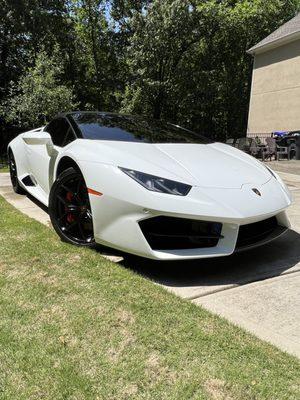 Lamborghini Huracan full interior exterior detail with window, wheels, tires, and interior all ceramic coated.