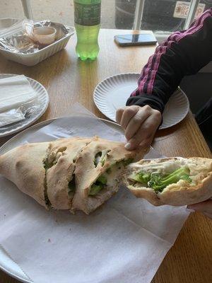 Broccoli and Chicken Calzone