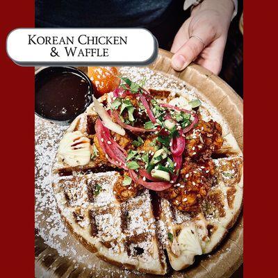 Korean chicken & waffle