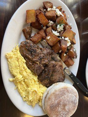 Special: lamb steak & eggs