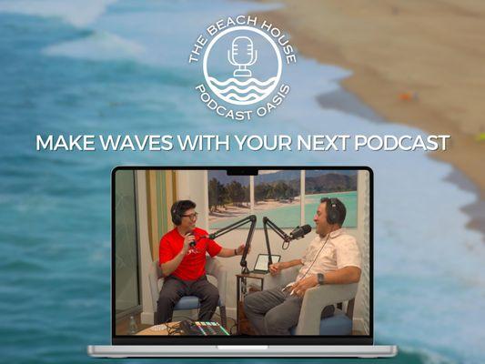 Record your next podcast at The Beach House Podcast Oasis!