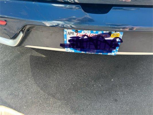 Damage to my rear bumper