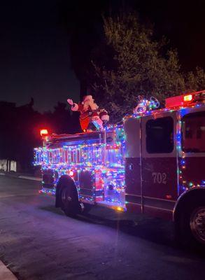 Santa!! Making his annual visit on the city's Santa Tour parade around the neighborhoods (Dec 2023)