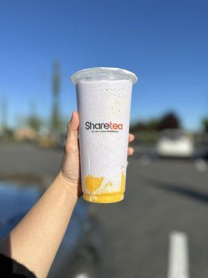 Taro ice blended with pudding