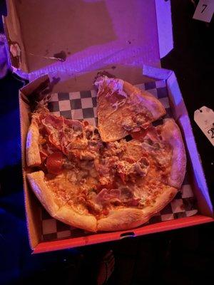 Small meat lovers pizza