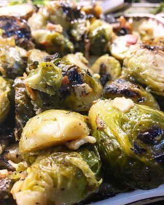 Brussel sprouts with pancetta and onion