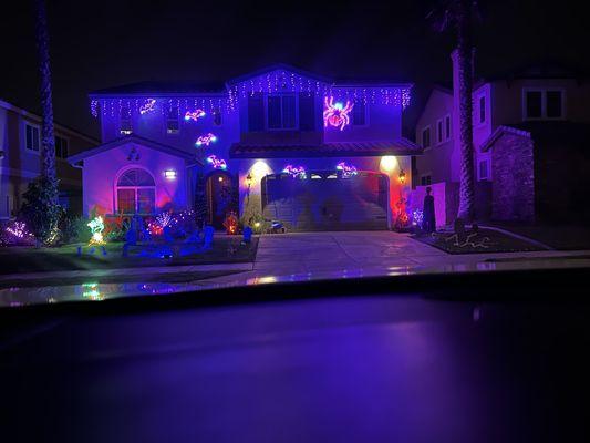 Halloween lights installed