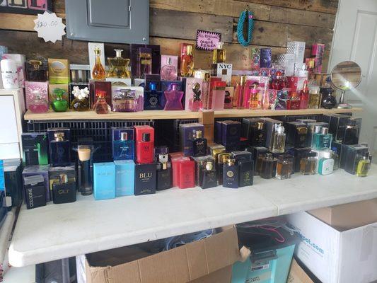 Many different Perfumes and colognes