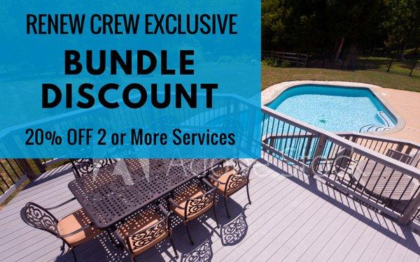 pressure washing discounts Atlanta | Renew Crew 404-541-2739 April-July 2018