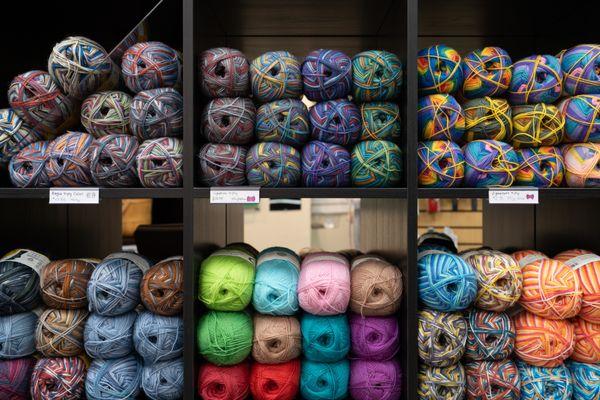 Great selection of sock yarn.