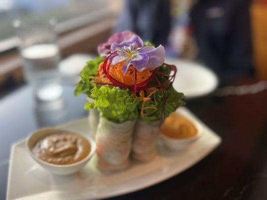 The best GARDEN ROLL SHRIMP I've ever had. The peanut sauce was  soooo good!