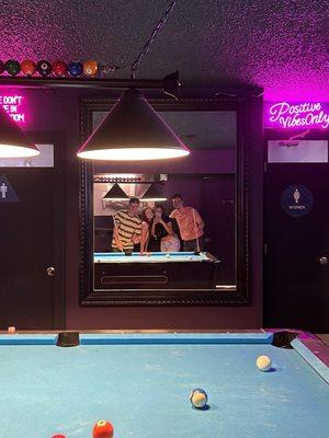 Pool Table. Vanity mirror