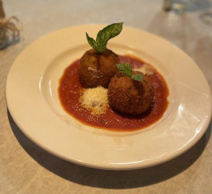 Arancini was hot and delicious