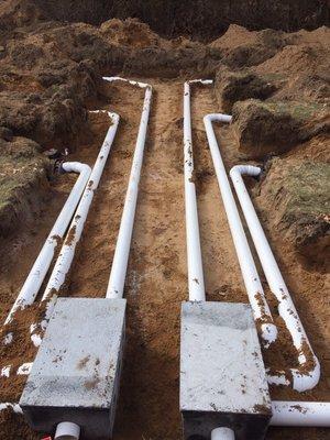 Commercial septic system distribution network.