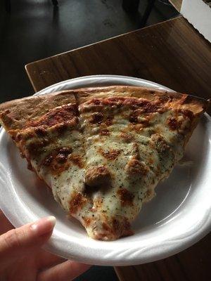 Sausage and cheese pizza