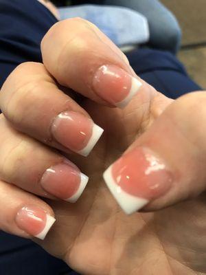 Perfectly square pink and white by Bianca! This was her first pink and white set, and she did fantastic!