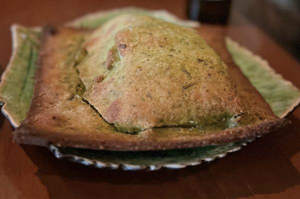 Black cod roasted under salt & herb crust. Plated table side by staff.