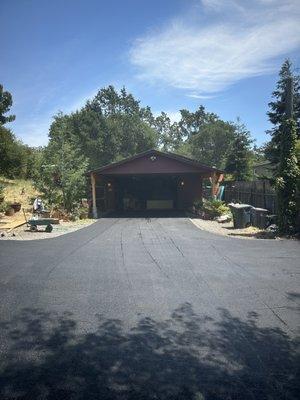 Freshly paved driveway