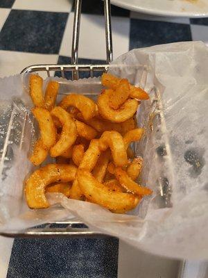 Curly fries. I stared eating before I took the picture.