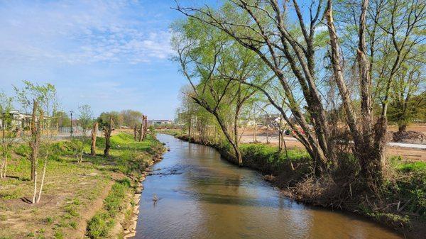 The river behind the brewery.