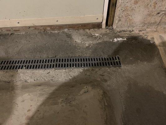 awful floor drain/cement job