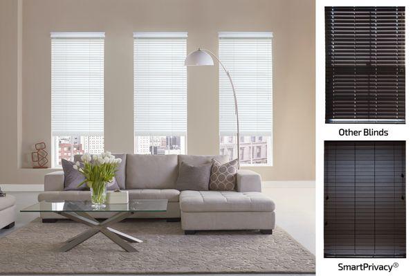 SmartPrivacy Faux Wood Blinds