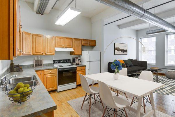 Library Lofts Apartment Kitchen Example