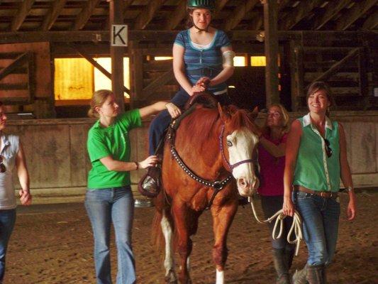 Challenged teens can do something that their peers aren't often doing.. riding a horse bareback.