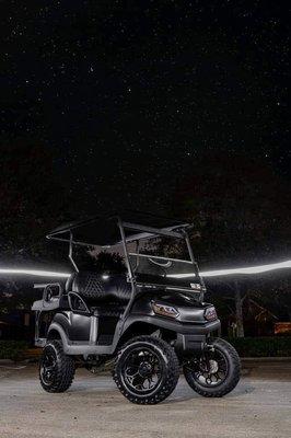 Satin black golf cart