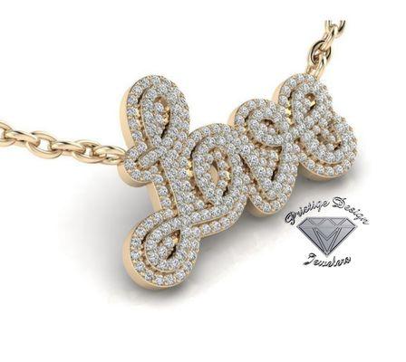 Custom Diamond Love pendant