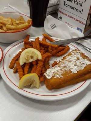 2 pc. Fried Fish Dinner - with Crinkle CutFries.