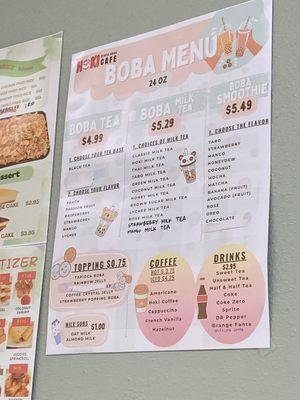 Boba Menu