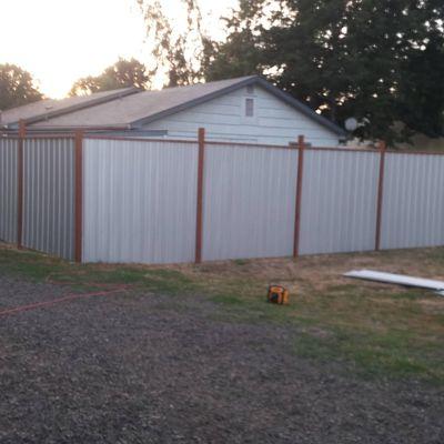 First section of metal fencing built for customer in Jefferson OR