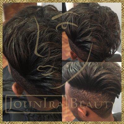 Men's haircut and style on natural curly hair.