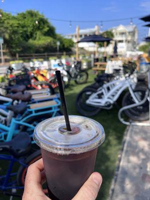 Ice coffee and bike rentals