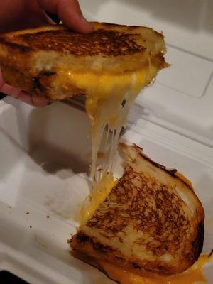 Grilled cheese sandwich,  with melty cheese!