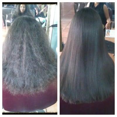 Keratin Treatment before and after