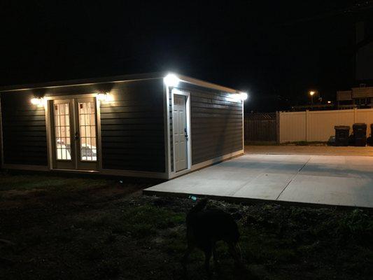 Garage LP Siding Walk Out and Side Door with Lights 3 of 6