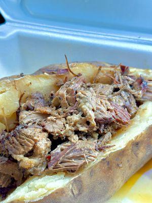 Baked Potato with Beef Brisket & Melted Butter