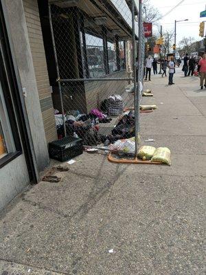 SAD.  SADNESS.  A homeless woman and her young daughter laying in front of a closed mcdonalds.   Pools of urine everywhere.   Rancid smells.