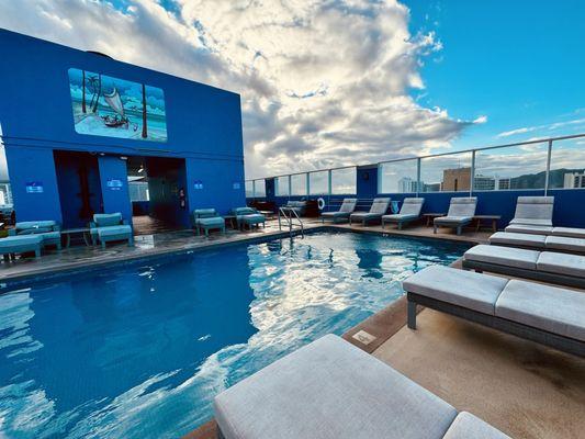 Rooftop pool area