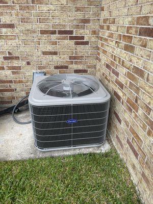 New 18 seer Carrier unit installed very cleanly