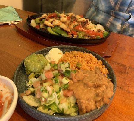 Shrimp Fajitas and fixings