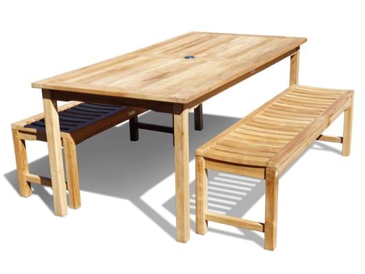 Cannes 71"x 35" table with Backless Benches