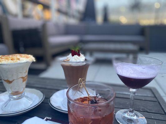 Rooftop drinks and dessert