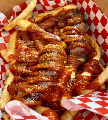 Currywurst fries