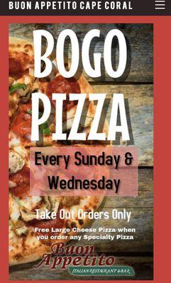 Don't order Stromboli expect to get a free pizza even though it's on the specialty menu there's no Bogo on it and it's false advertising.